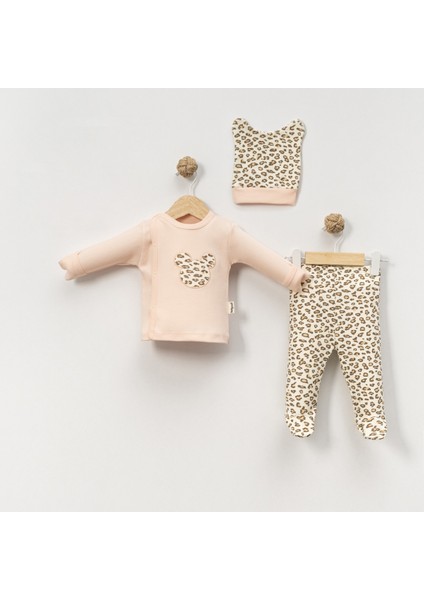 Leopar Temalı Kız 3 Lü Zıbın Takım