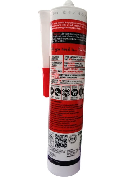 Fix All High Tack Hibrit Polimer Silikon Beyaz 290 ml modelleri