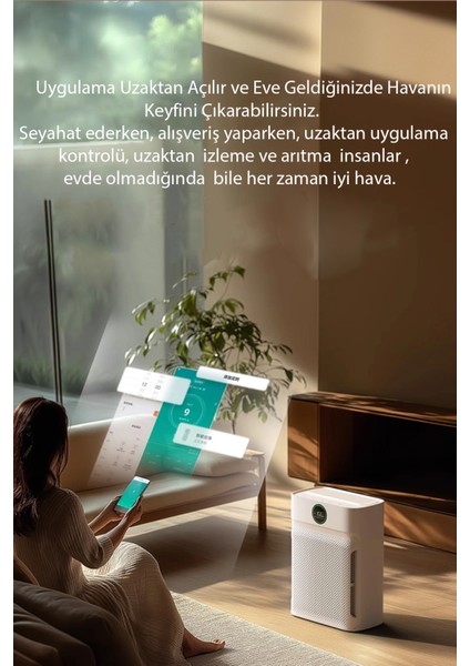 Akıllı Hava Temizleme Cihazı Hepa Karbon Hava Filtresi Duman-Hayvan-Polen-Toz Kötü Koku Giderici modelleri