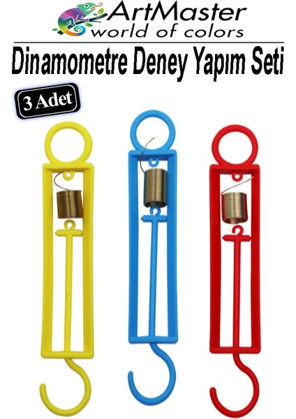 Dinamometre Renkli 3 Adet Deney Proje Yapım Seti Deney Malzemesi Okul Sınıf Deney Proje Tasarım Için Dinomometre Modeli