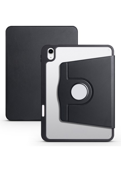 iPad 11.nesil 2025 Kılıf Spıa Termik Kalem Bölmeli Dönebilen Standlı Kılıf - Siyah