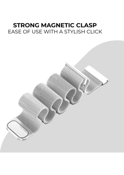 Huawei Watch Gt 6 41 mm Uyumlu Metal Hasır Örgü Kordon Gt6 41MM Mıknatıslı Stainless Steel 18MM Kayış