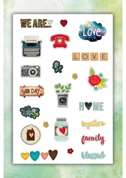 2 Li Şükür,motto,motivasyon,aile Sticker Set/bullet Journal Için Uygun modelleri