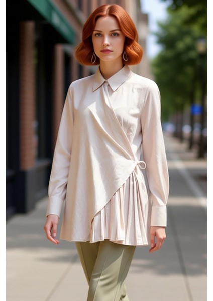 Kadın Düz Dokuma Kruvaze Gömlek Fonksiyonel Dayanıklı Kaliteli Konforlu Estetik Premium Şık indirimleri