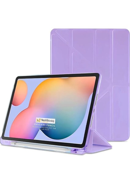 Huawei Matepad Pro 12.2 Inç Uyumlu Akıllı Kapak Kalem Bölmeli Tri Folding Tablet Kılıfı