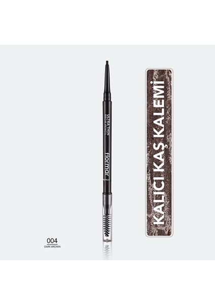 Thin Ince Uçlu ve Kıl Fırçalı Kaş Kalemi 004 Dark Brown