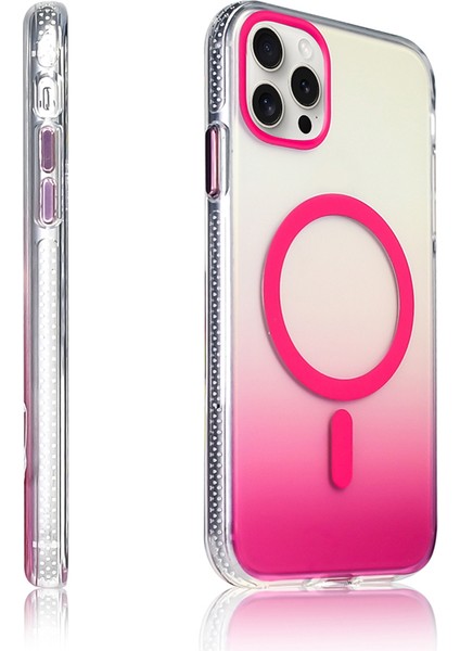 Apple iPhone 15 Pro Max Uyumlu M-Safe Şarj Özellikli Transparan Renk Geçişli Kılıf fiyatları