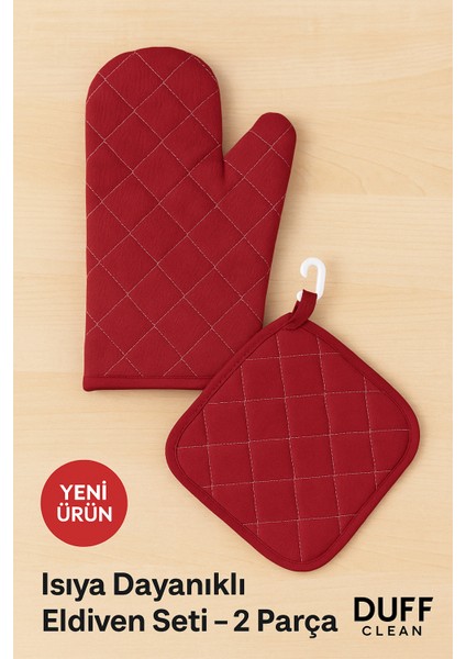 Yanmaz Fırın Eldiveni ve Fırın Tutacağı (1 Eldiven 1 Tutacak)