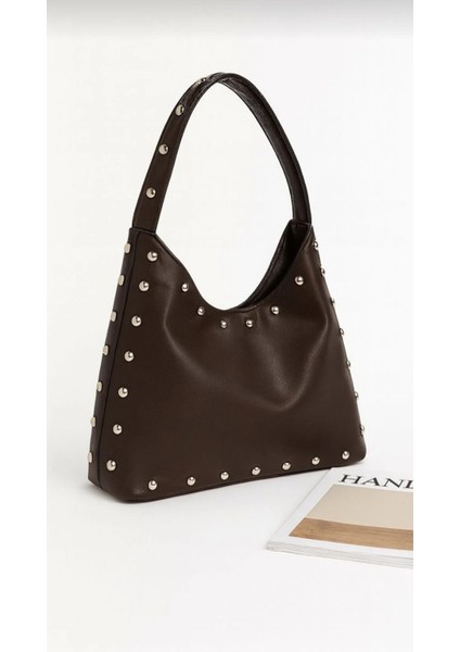 The Moiss Acı Kahve Drop Baskili El ve Omuz Çantasi