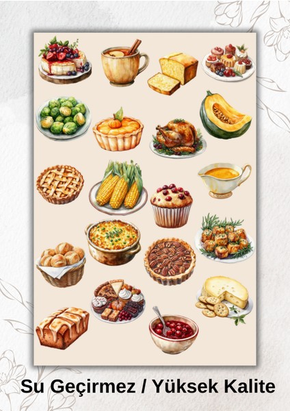 Sonbahar Tatlısı, Meyve Sebze Temalı Sticker Ajanda Bullet Journal YRM0010