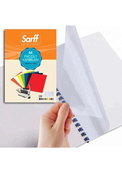 Sarff Cilt Kapağı Plastik Opak A4 160 Mıc Şeffaf Buzlu 15201004-100-PKT