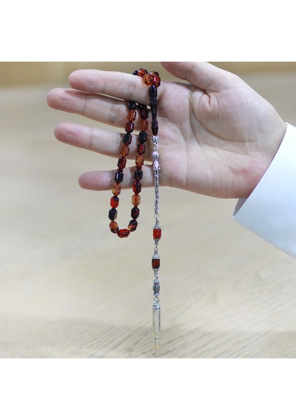 Kararmaz Metal Arnavut Püsküllü Uçlu Kapsül Kesim Bala Siyah Renk Ateş Kehribar Tesbih modelleri