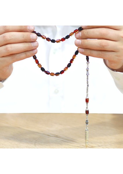 Kararmaz Metal Arnavut Püsküllü Uçlu Kapsül Kesim Bala Siyah Renk Ateş Kehribar Tesbih fırsatları