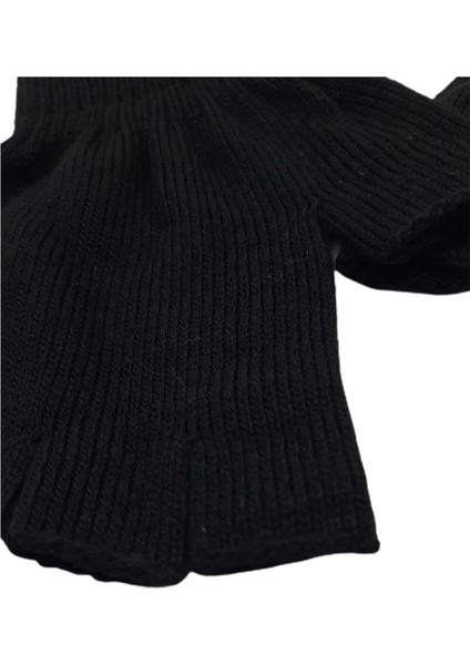 Unisex Örme Parmaksız Eldiven Siyah Standart fırsatları