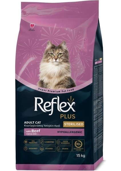 Biftekli Kısırlaştırılmış Yetişkin Kedi Maması 15 kg