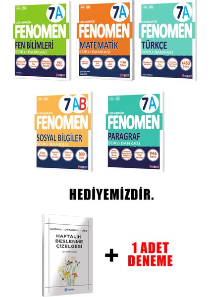 Fenomen Yayınlıcılık 7.sınıf A Grubu 5'li Set (Güncel)