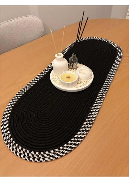 Herakles Amerikan Servis El Yapımı Pamuklu Natural Jüt Örme Desenli Runner 30X80 modelleri