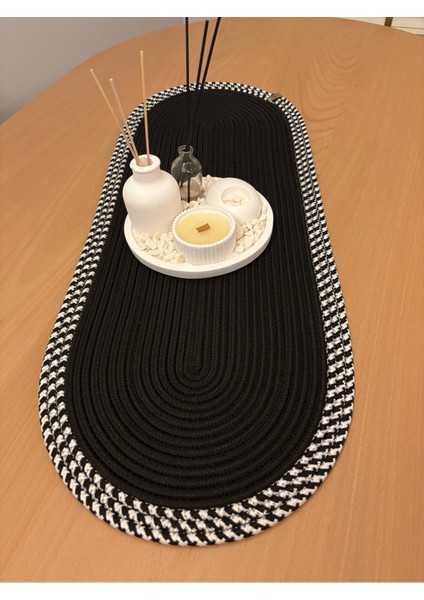 Herakles Amerikan Servis El Yapımı Pamuklu Natural Jüt Örme Desenli Runner 30X80 indirimleri