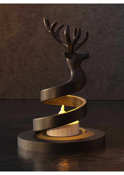 3D Tasarım Geyik Figürlü Spiral Gece Lambası – Dekoratif LED Işık fiyatları