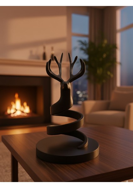 3D Tasarım Geyik Figürlü Spiral Gece Lambası – Dekoratif LED Işık modelleri