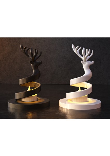 3D Tasarım Geyik Figürlü Spiral Gece Lambası – Dekoratif LED Işık fırsatları
