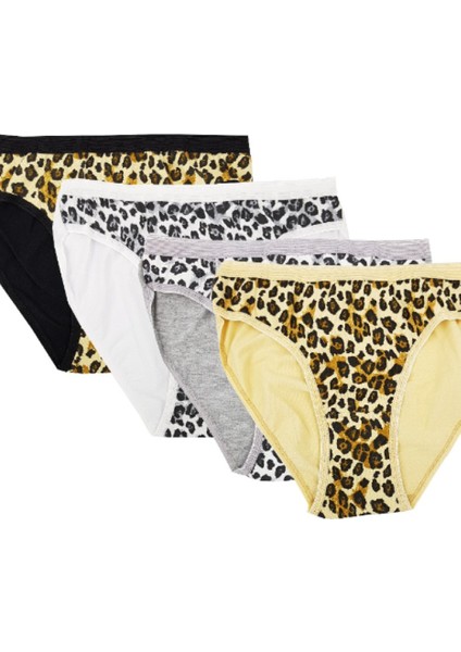 0125 Leopar Arkası Düz Bikini