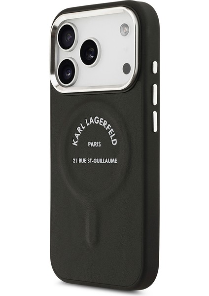 iPhone 17 Pro Kılıf Karl Lagerfeld Lisanslı M-Safeli Metal Kamera ve Buton Paris Rsg Pu Deri Siyah fiyatları