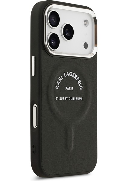 iPhone 17 Pro Kılıf Karl Lagerfeld Lisanslı M-Safeli Metal Kamera ve Buton Paris Rsg Pu Deri Siyah fırsatları