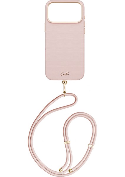 iPhone 17 Pro Max Uyumlu Kılıf M-Safe Şarj Özellikli Askı Ipli Coehl Mirelle Kapak Pembe fiyatları