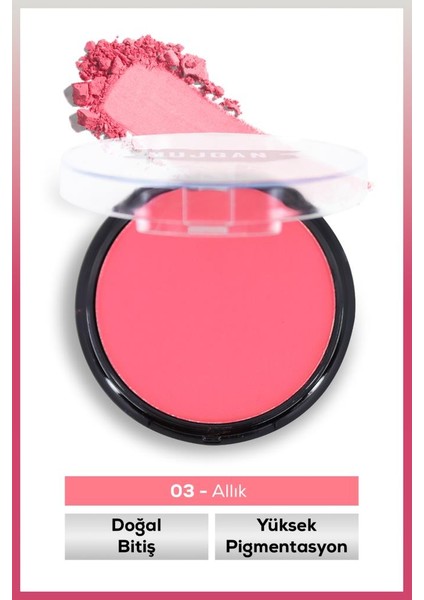 Tekli Yüksek Pigmentasyonlu Mat Toz Allık No:3