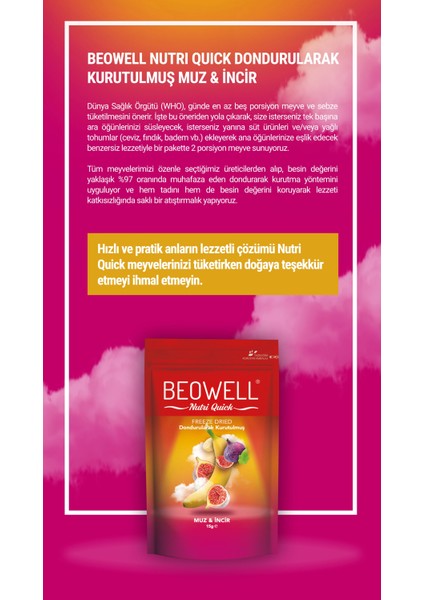 Nutri Quick – Freeze Dried Dondurularak Kurutulmuş Muz & Incir