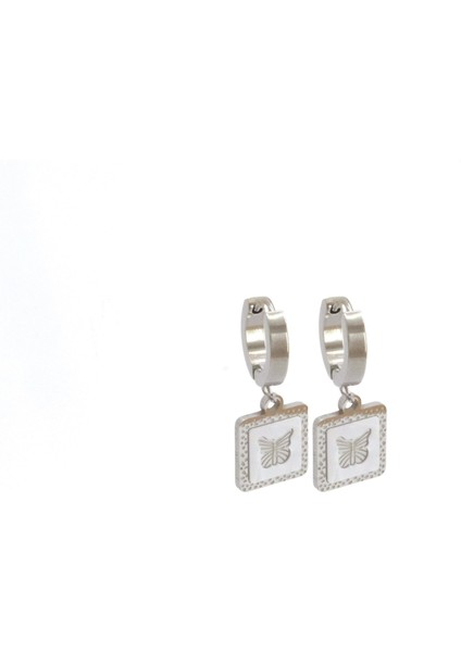 Çelik Sallantılı Küpe Kelebekli Halka Model UNK-814 fırsatları