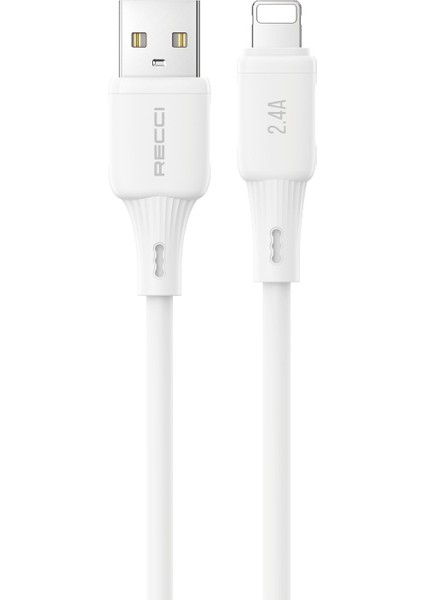 RS52L Usb-A To Lightning 2.4A Hızlı Şarj Özellikli Data ve Şarj Kablosu 1m Beyaz