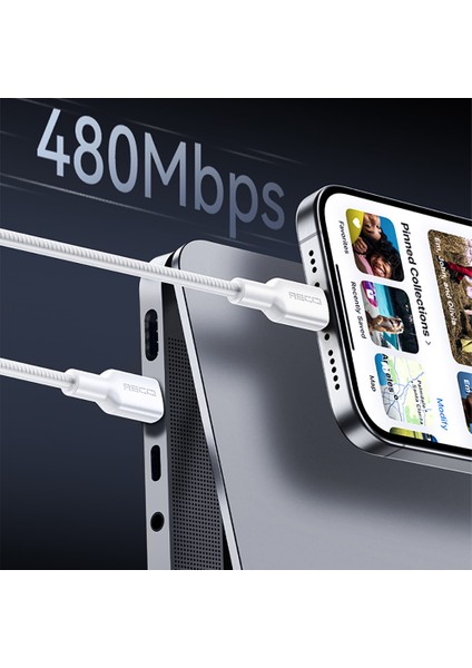 RS56CC Type-C To Type-C Pd Hızlı Şarj Özellikli Data ve Şarj Kablosu 100W 1.2m Beyaz fırsatları