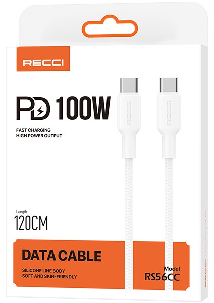 RS56CC Type-C To Type-C Pd Hızlı Şarj Özellikli Data ve Şarj Kablosu 100W 1.2m Beyaz indirimleri