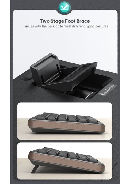 99 Tuş Zarif Tasarım Dual Mode Bağlantı Bt+2.4ghz Ayaklı Ses Kontrol Ofis Gaming Klavye