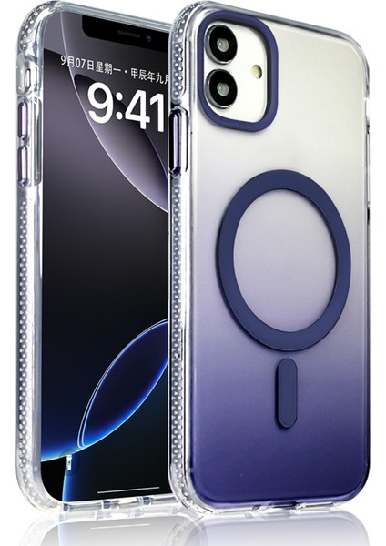 Apple iPhone 11 Uyumlu M-Safe Şarj Özellikli Transparan Renk Geçişli Kılıf