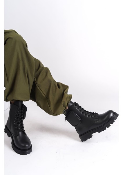 Nyx Bağcıklı Fermuarlı Ortopedik Taban Suya ve Soğuğa Dayanıklı Çantalı Kadın Bot St Siyah indirimleri