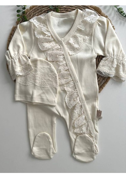Little Flower Romper Krem Tulum