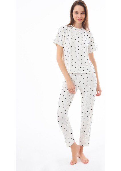 Kiraz Desenli Yumuşak Dokulu Kısa Kollu Bisiklet Y