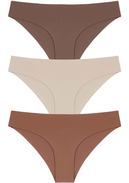 Lazer Kesim Kadın Bikini Külot 3'lü Paket-1