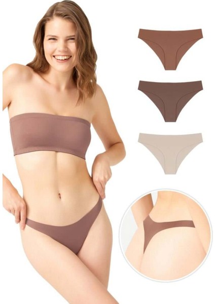 Lazer Kesim Kadın Bikini Külot 3'lü Paket-1 fiyatları