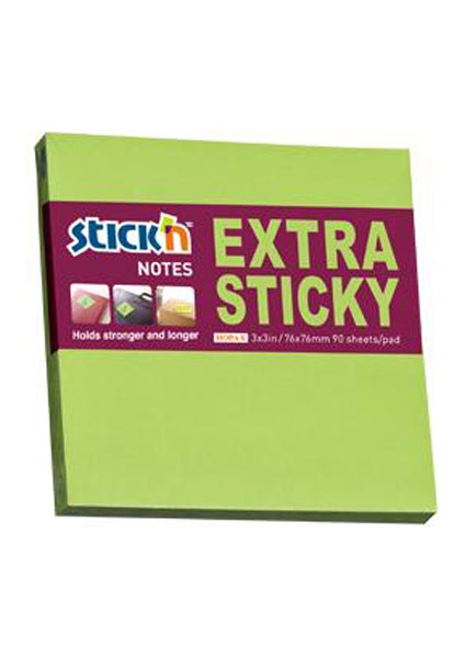 Hopax Stıckn Yapışkanlı Not Kağıdı( 12 Adet) Extra 90 Yp 76X76 Neon Yeşil 21672