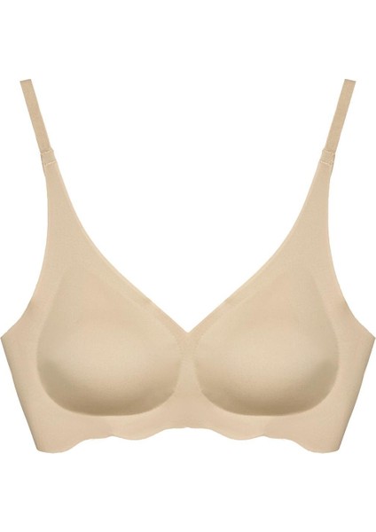 Ten Dikişsiz Lazer Kesim Çıkarılabilir Pedli Kadın Hayalet Sütyen Dalga Detay Ayarlanabilir Askılı