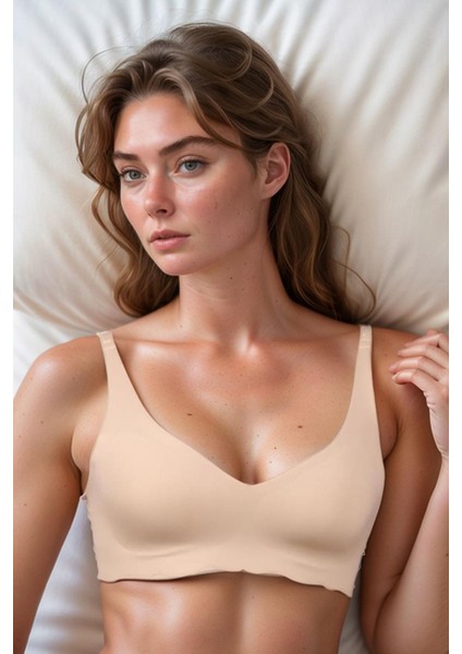 Ten Dikişsiz Lazer Kesim Çıkarılabilir Pedli Kadın Hayalet Sütyen Dalga Detay Ayarlanabilir Askılı modelleri