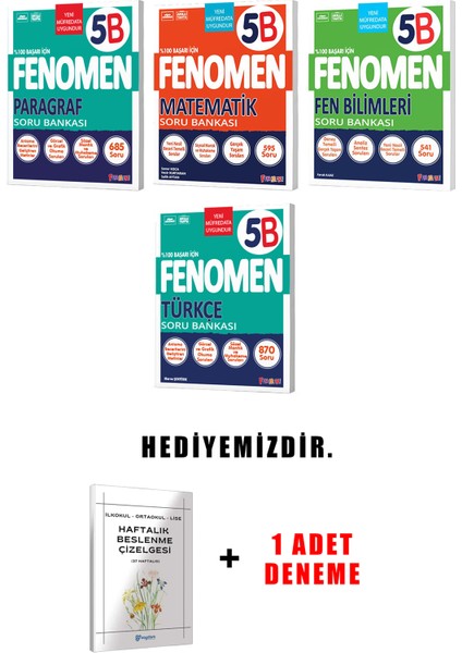 Fenomen Yayınlıcılık 5.sınıf B Grubu 4'li Set (Güncel) modelleri