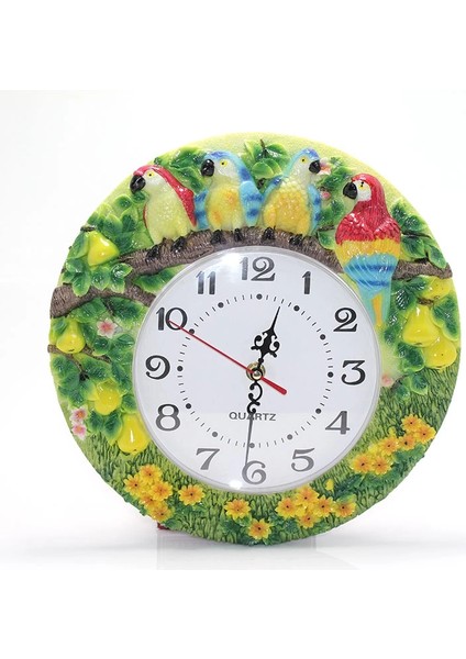 Duvara Asmalı Papağanlı Polyester Saat ALK1537