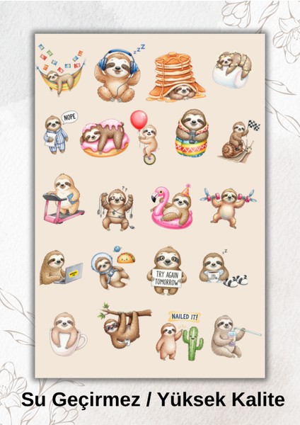 Tatlı Komik Hayvan Temalı, Sticker Ajanda Bullet Journal YRM022