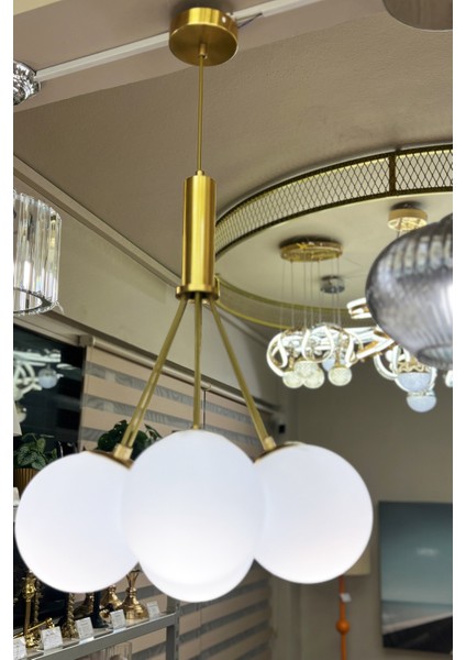 Zeppelin Cloud Golden 7'li Beyaz Cam Avize fırsatları