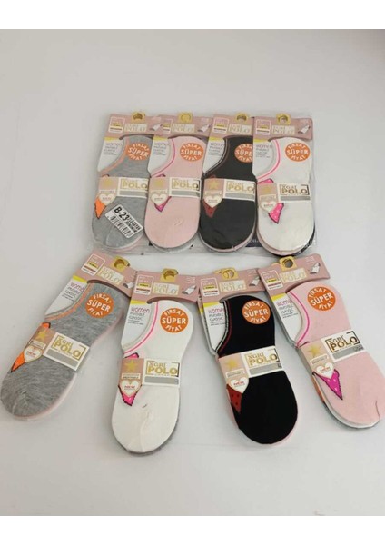 B-23 Kadın Desenli ve Düz Sneakers Çorap